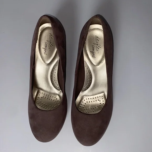 Dexflex Comfort wedge faux suede shoes NWOT size 7 - fabric upper - Picture 5 of 7